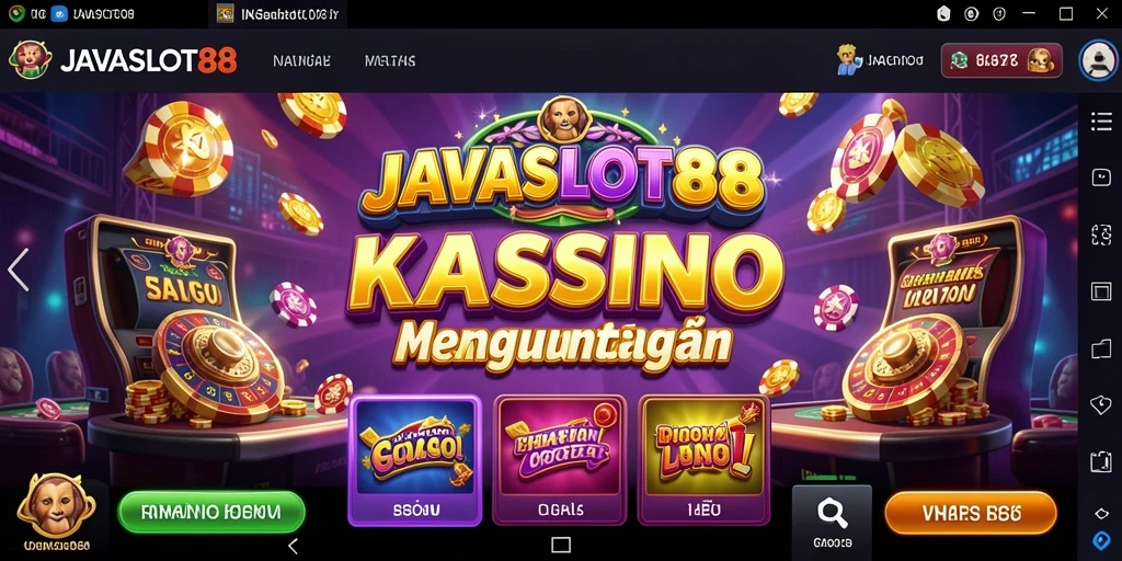 Tampilan gameplay seru JAVASLOT88 dengan berbagai tema slot.