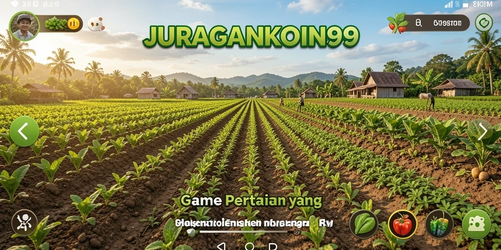 Tangkapan layar JURAGANKOIN99 menampilkan gameplay seru di dunia pertanian.