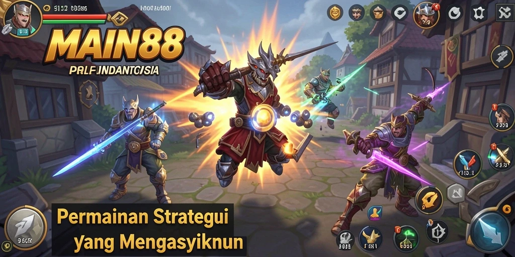 Tampilan gameplay utama MAIN88, menampilkan strategi dan aksi yang mendebarkan.
