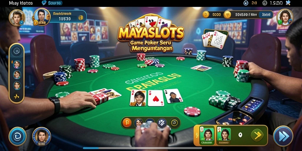 Tampilan menarik dari gameplay Poker di MAYASLOTS.