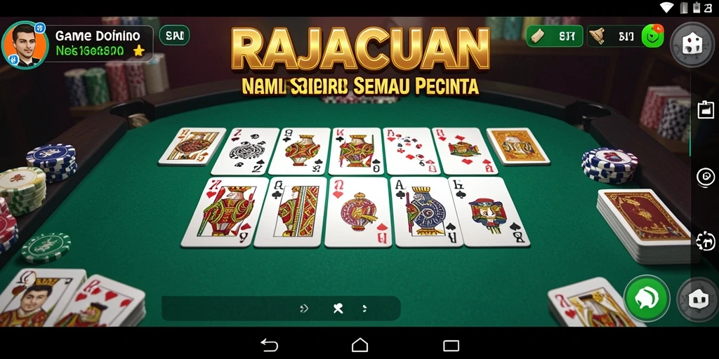 Screenshot gameplay Domino yang menampilkan keseruan permainan RAJACUAN.