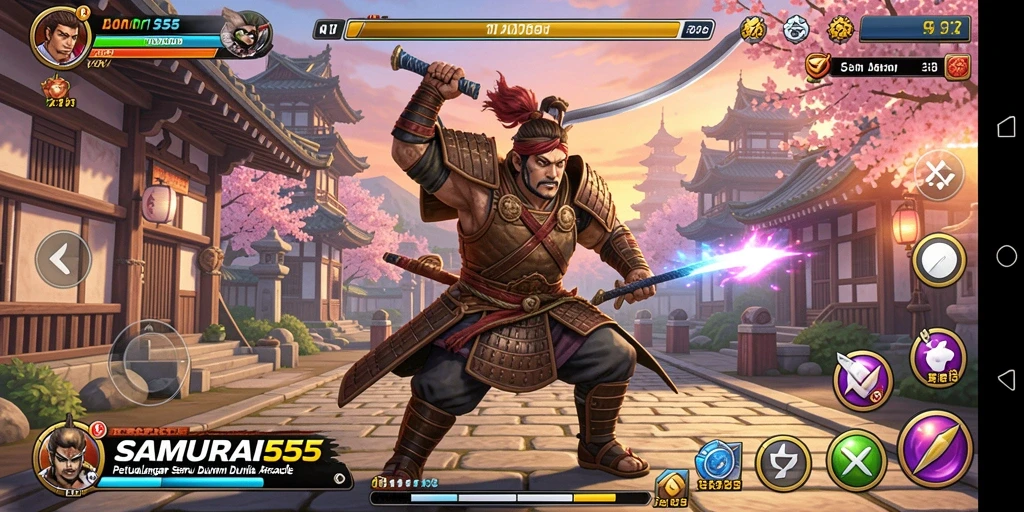 Tangkapan layar SAMURAI555 menampilkan aksi seru gameplay Arcade.